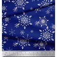 thumbnail image 3 of Soimoi Blue Modal Satin Fabric Snow Flakes Floral Fabric Prints By Yard 42 Inch Wide, 3 of 5
