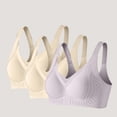 thumbnail image 2 of Amzcrzy 3PC Womens Bras Comfortable Supportive Lift Push up Bra Trendy Solid Color Ribbed Seamless T Shirt Bra M, 2 of 8