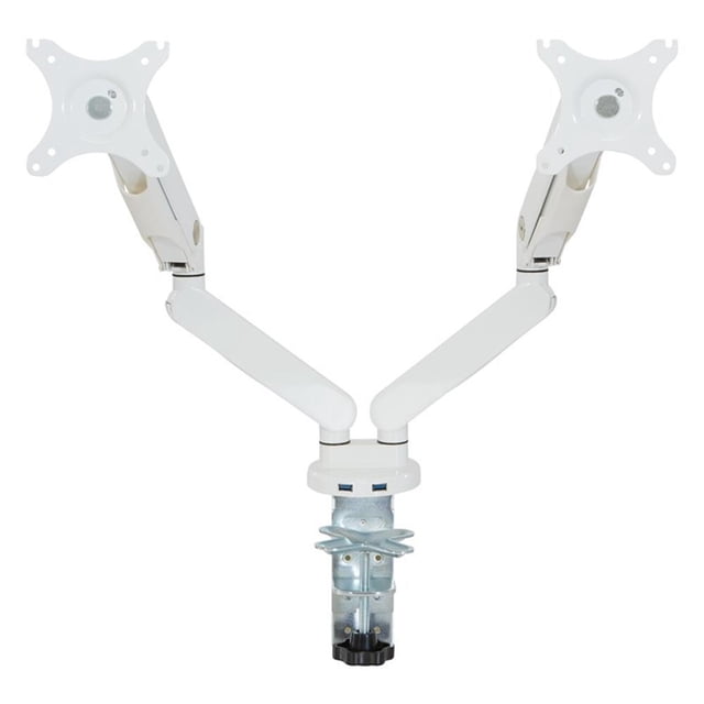 Scranton & Co Bras Double pour Moniteur pour Écrans de 17 Pouces-30 Pouces en Aluminium Blanc