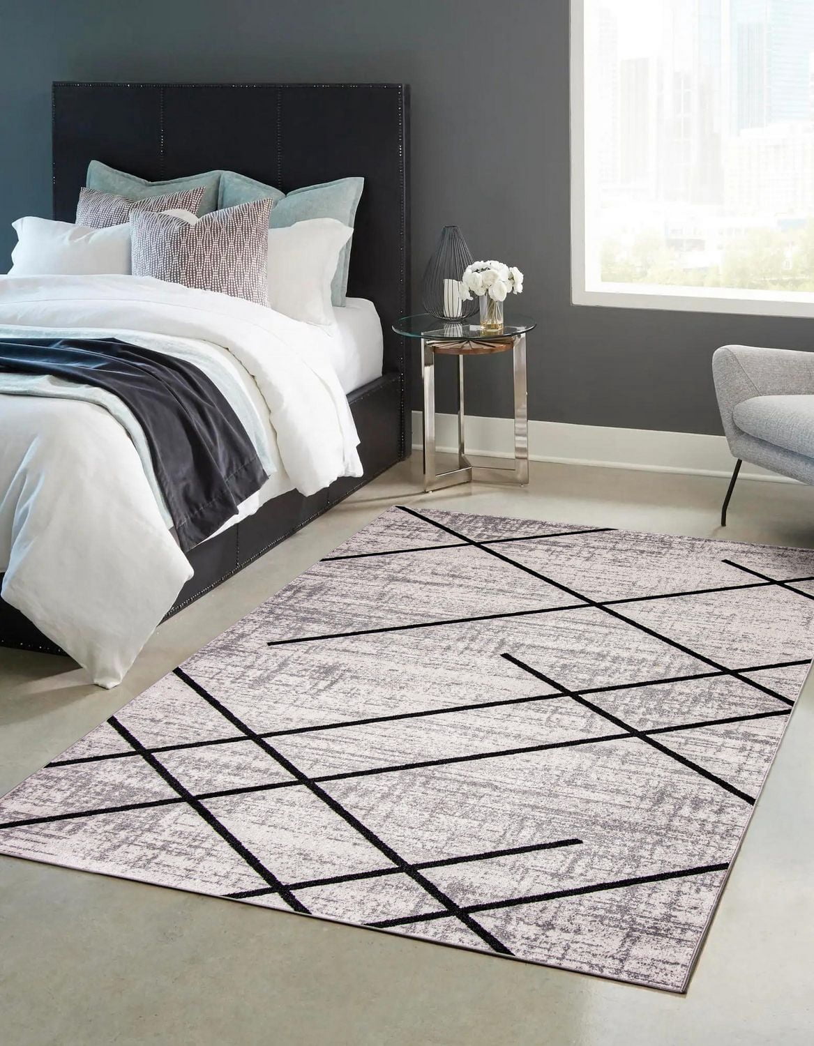 Tapis Lavable ECARPET Géométrique pour Chambre, Salon, Chambre d'Enfant