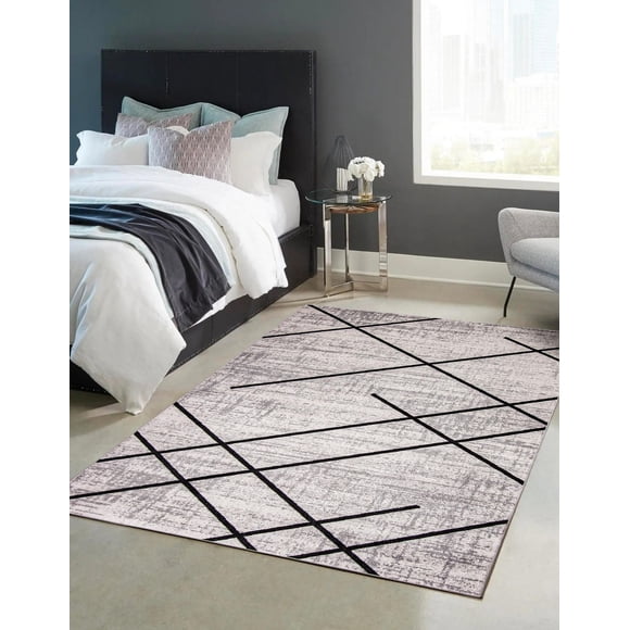 Tapis Lavable ECARPET Géométrique pour Chambre, Salon, Chambre d'Enfant, Couloir