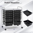 thumbnail image 4 of Patiojoy 12-Drawers Rolling Storage Cart with Organizer Top Black, 4 of 9