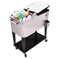 thumbnail image 1 of Costway Glacière de Patio à Roulettes, Coffre à Boissons Glacées en Acier Inoxydable pour Piscine Extérieure, 80 Pintes, 1 of 1