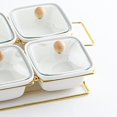 thumbnail image 3 of fastboy Snacks Platter Tray w/ Lid Serving Storage Snacks Appetizers Nuts Easy Bowl White Set 4, 3 of 6