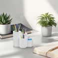 thumbnail image 4 of Multifunctional Organizer Desk Caddy with Compartments, Durable Plastic Office Accessory Tray for Pens Brushes, Portable Countertop Storage for Home Office Bathroom School Art Supplies, White, 4 of 7
