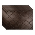 thumbnail image 1 of Fasade Monaco Decorative Vinyl 18in x 24in Backsplash Panel Smoked Pewter 5 Pack, 1 of 5