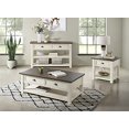thumbnail image 3 of Martin Svensson Home Solid Wood Coffee Table, Cream White with Brown Top, 3 of 5