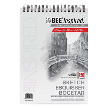 Bee Paper - Bloc de papier à dessin inspiré des abeilles, 9"x12", 150 feuilles, 50 lb, 74 g/m² | BEE-90106T-150 |