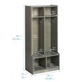 thumbnail image 4 of ECR4Kids 2-Section Coat Locker with Bench, Classroom Furniture, Grey Wash, 4 of 4