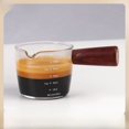 thumbnail image 1 of 75ml Italian Espresso Glass Cup with Wooden Handle - Heat-Resistant Borosilicate Glass, Measurement Scale, Single Spout, Minimalist Design for Perfect Espresso Brewing and Serving, 1 of 5