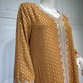 thumbnail image 3 of Robe Abaya Musulmane Femme, Caftan à Col en V, Robe de Prière Islamique, Robe Brodée Effet Bronzage, Robe Longue de Soirée pour les Fêtes, 3 of 6