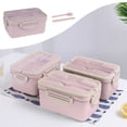 thumbnail image 1 of BAOPAI Boîte à Lunch Réutilisable avec 3 Compartiments, Étanche et Compatible Micro-Ondes, Comprend des Baguettes et des Cuillères pour la Préparation des Repas et les Adultes, 1 of 6