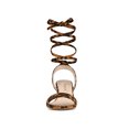 thumbnail image 2 of BLISSFUL STEP Women's Open Toe Block Mid Heeled Lace Up Sandals, 2 of 7