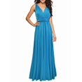 thumbnail image 3 of Women'S Multi-Wear Multi-Rope -Back Strap Dress Solid Color High Waist Sleeveless Maxi Dress Water Blue XL, 3 of 7