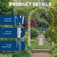 thumbnail image 4 of Treillis d'Arche de Jardin en Métal – Pergola en Acier Inoxydable Blanche de 8,5 Pi Résistante à la Rouille – Plantes Grimpantes et Vignes – Arche Décorative Extérieure – Pelouse, Patio, Cour Arrière et Allées de Mariage, 4 of 6