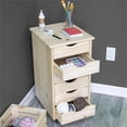 thumbnail image 2 of Pemberly Row Modern Solid Wood 6-Drawers Roll Utility Cart in Unfinished, 2 of 8