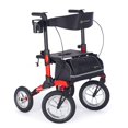thumbnail image 1 of Comodità Tipo Marcheur Tout-Terrain, Déambulateur Extérieur avec Siège Extra Grand et Freins pour Adultes et Aînés, Pliage Facile, 4 Roues, Rouge Modena, 1 of 4