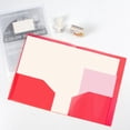 thumbnail image 2 of ZTTD 1Pc Two Pocket Plastic Folders, 2 Pocket Plastic Folders with Label Pocket, Plastic Folders with Pockets and Business Card Slot, Aesthetic File Folders, Letter Size, Red, 2 of 5