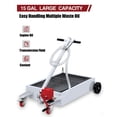 thumbnail image 2 of Yiwa Oil Drain Pan, 15 Gallon Low Profile Oil Drain Pan, Oil Change Pan with 8FT Hose & Folding Handle, Rolling Oil Drain Cart for Cars, Trucks, Buses, RVs, 2 of 8