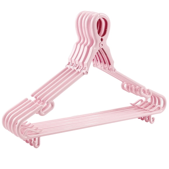 WRISTBIQUE 5pcs Multi Shirt Hanger Pink Thickened Plastic Windproof for Camping