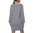 thumbnail image 3 of LUXUR Robe Chandail pour Femmes Chandail en Peluche Chandail à Manches Longues Mini Robes Ample en Molleton Gris Pâle 2TG, 3 of 4