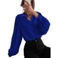 thumbnail image 1 of LUXUR Hauts à Manches Longues pour Femmes Chemises de Travail Amples Bleu TG, 1 of 2