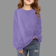 thumbnail image 2 of Timegard Girls Sweatshirts Kids Solid Color Athletic Pullover Tops Fall Casual Loose Running Clothing, 2 of 6