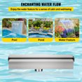 thumbnail image 4 of VEVOR Pool Fountain Stainless Steel Pool Waterfall 11.8\" x 4.5\" x 3.1\"(W x D x H) with LED Strip Light Waterfall Spillway with Pipe Connector Rectangular Garden Outdoor, 4 of 9