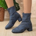 thumbnail image 4 of LSLJS Bottes à Cheville Hautes pour Femmes à Talon Épais et Bout Rond, Bottes Mi-Mollet pour Femmes, Cadeau pour Femmes, 4 of 5