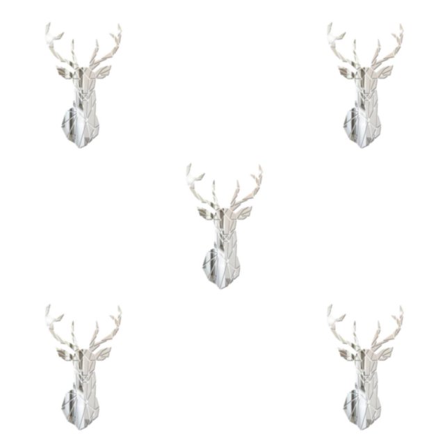 Decodeary Personalized Home Style With 3D Mirror Deer Wall Stickers Acrylic 3D Deer Head Mirror Wall Sticker Multifunctional silver M 5Set