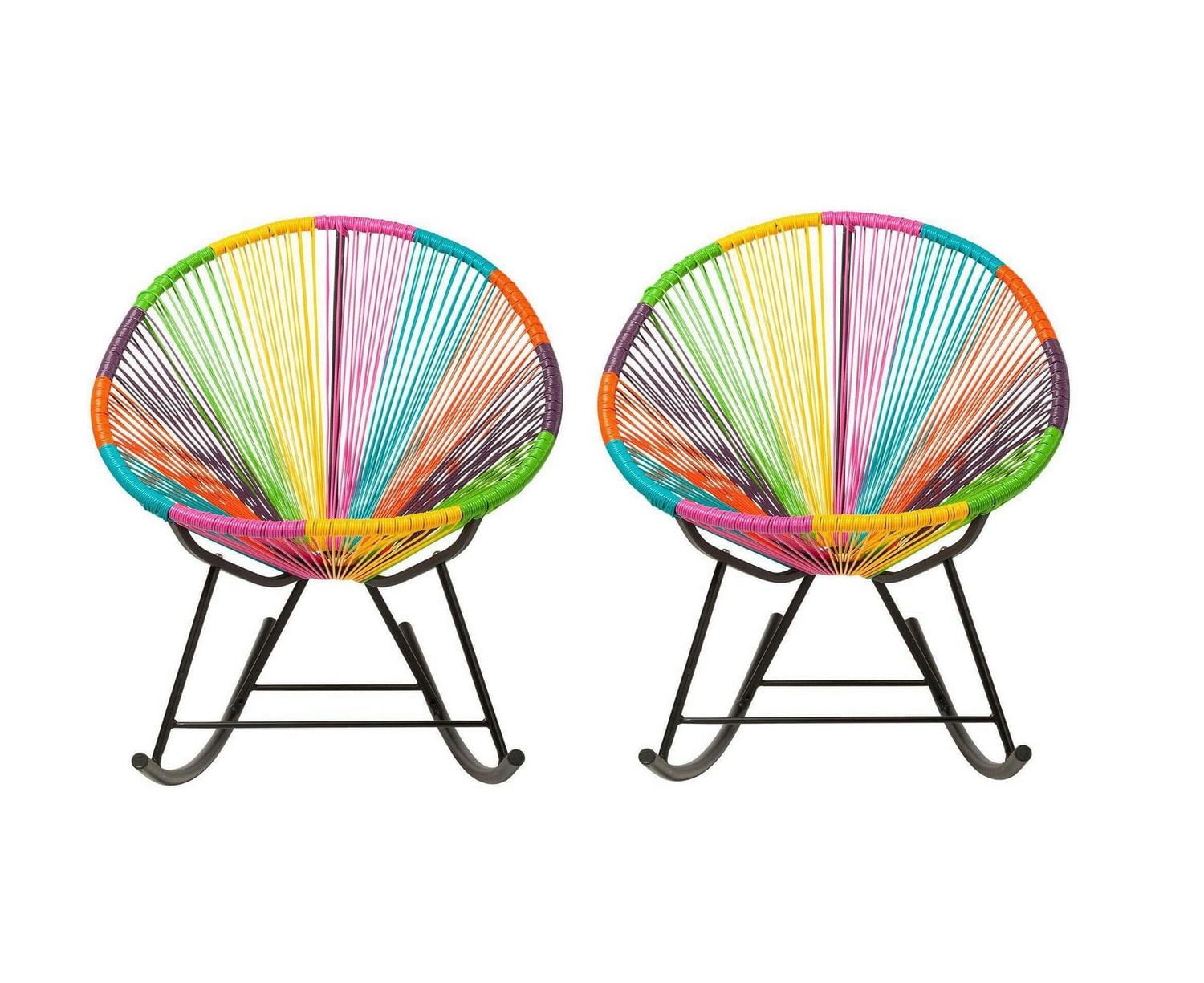 Costa Rocker Lounge Chair in Multicolour, Wire Lounge Chair, Plastic Lounge Chair, Beach Lounge Chair, Indoor-Outdoor Lounge Chair, Patio Lounge Chair, Weave,Rattan,Weather resistance, acapulco,Oval L
