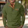thumbnail image 2 of FAIWAD Mens Long Sleeve Pullover Tops Stand Collar Button Down Classic Color Block Plus Size Tops, 2 of 6