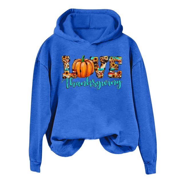 WEAIXIMIUNG Sweat à Capuche pour Femmes Robe de l'Action de Grâce Graphique Décontractée Pull Confortable pour Célébrations de Vacances