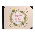 thumbnail image 1 of Darling Souvenir Mariage Livre d'or Hardbound couverture, feuilles roses Couronne et oiseaux, 9 x 12 pouces, 1 of 5