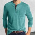 thumbnail image 2 of Stylish Men's Button-Up Long Sleeve T-Shirt for Autumn Casual Wear Comfortable Base Layer for Everyday Use Fashionable Rounded Neck Tee, 2 of 7