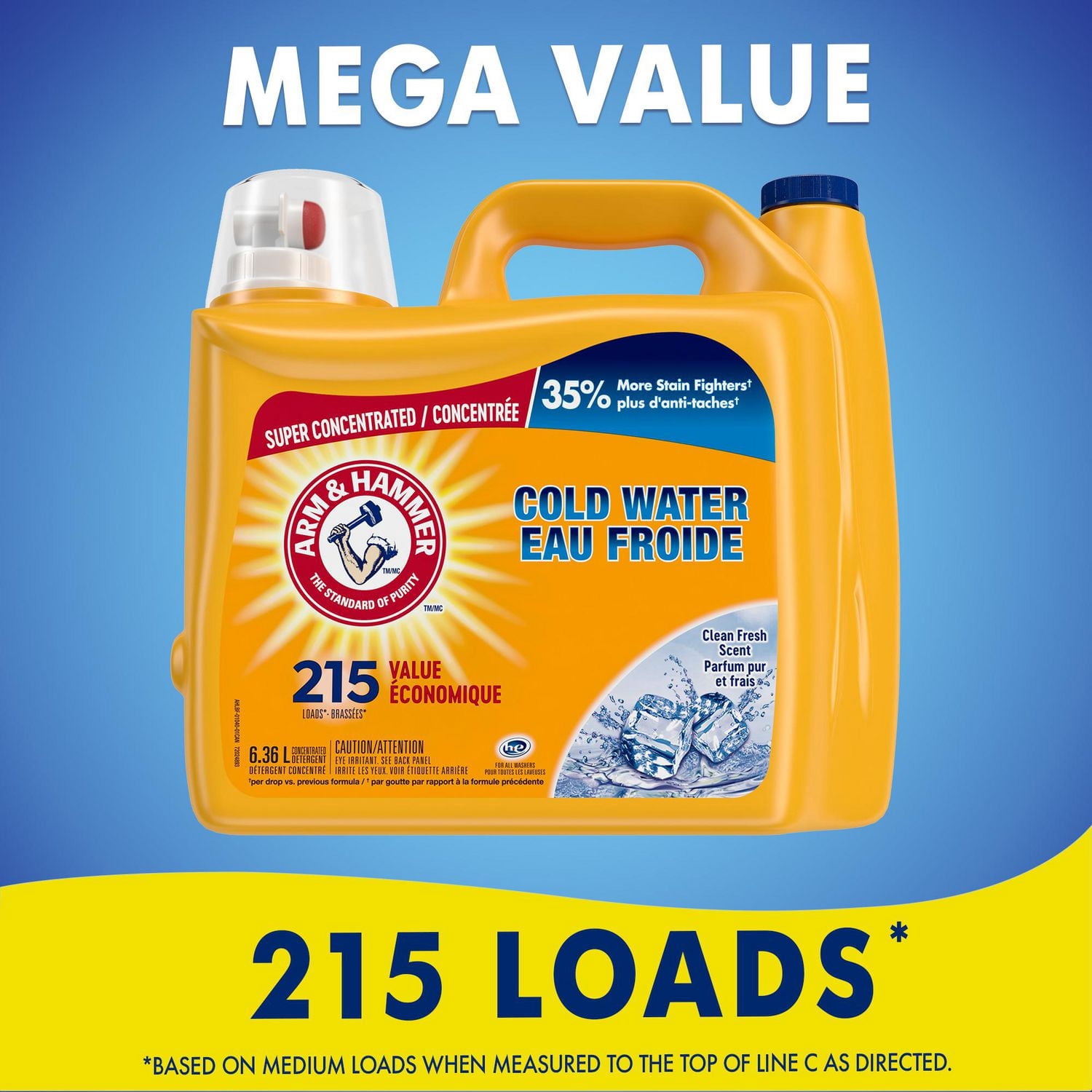 Arm & Hammer Détergent à lessive liquide Eau froide, parfum frais