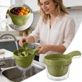 thumbnail image 2 of Colander With Handle 2 In 1 Double Layer Vegetable Washing & Fruit Strainer Detachable Food Bowl For Berries Pasta Space, 2 of 4