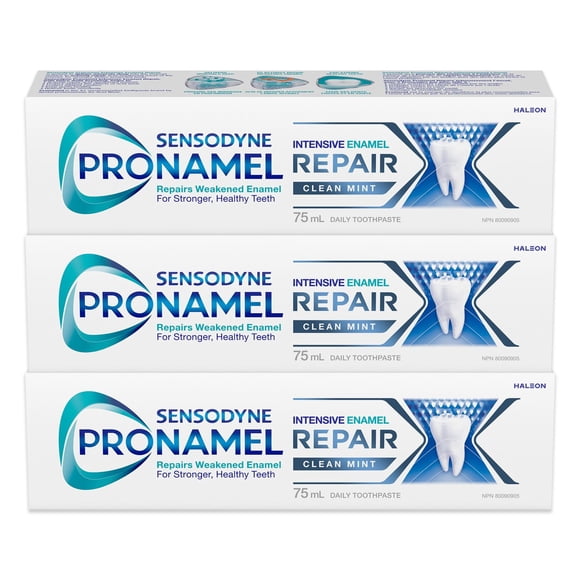 Sensodyne Pronamel, Intensive Enamel Repair Toothpaste, Clean Mint Flavour, Value Pack 3x75mL