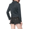 thumbnail image 3 of INSPIRE CHIC Women's Motorcycle Jacket Faux Suede Solid Color Asymmetric Zipper Jacket M Dark Blue, 3 of 8
