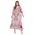thumbnail image 2 of Robe Kaftan Longue Décontractée Ample à Manches Kimono pour Femmes Grande Taille, Tenue de Villégiature, Robe de Soirée, Fête, Été, Plage, Couvre-Maillot, 2 of 5