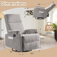 thumbnail image 2 of Korser Swivel Rocker Recliner Chair for Small Spaces Chenille for Living Room,Grey, 2 of 7