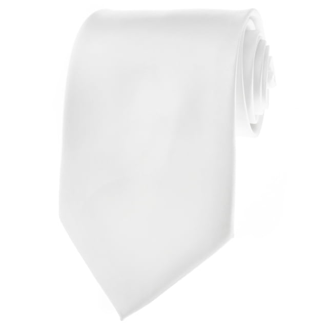 TopTie Unisex Necktie Solid Color White Regular Tie