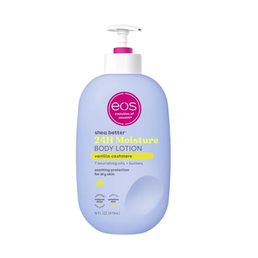 Eos Shea Better Body Lotion- Vanilla Cashmere 24-Hour Moisture Skin Care Lightweight & Non-Greasy Made With Natural Shea Vegan 16 Fl Oz