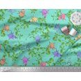 thumbnail image 3 of Soimoi Polyester Crepe Fabric Leaves & Bell Floral Fabric Prints by Yard 42 Inch Wide, 3 of 3