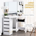 thumbnail image 4 of HOMCOM Corner Vanity Table, Makeup Desk with 3-piece Mirror and 5 Drawers, 4 of 10
