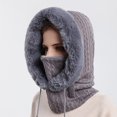 thumbnail image 5 of Women Winter Outdoor Riding Headgear Cold-Proof Ski Cap Warm Bib Face Mask Integrated Cold-Proof Hood Hat, 5 of 5