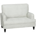 thumbnail image 1 of HOMCOM Fauteuil d'Appoint Moderne, Fauteuil Rembourré avec Pieds Tournés, Crème, 1 of 10