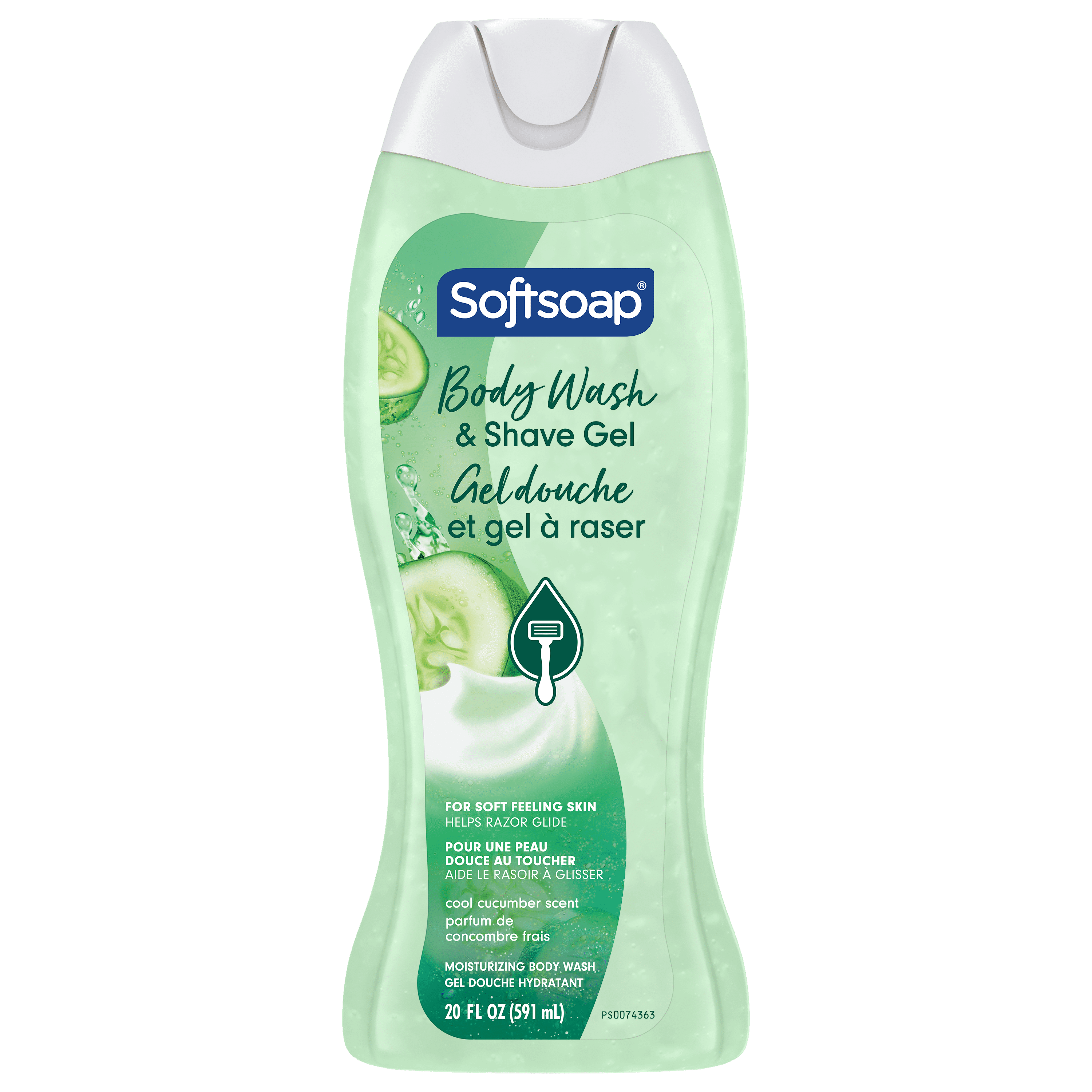 Softsoap Moisturizing Body Wash and Shave Gel, Cool Cucumber Scent, 591 mL