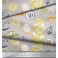 thumbnail image 3 of Soimoi Rayon Fabric Lemon Slice Jar,Cucumber & Ginger Vegetable Printed Craft Fabric by the Yard 42 Inch Wide, 3 of 3