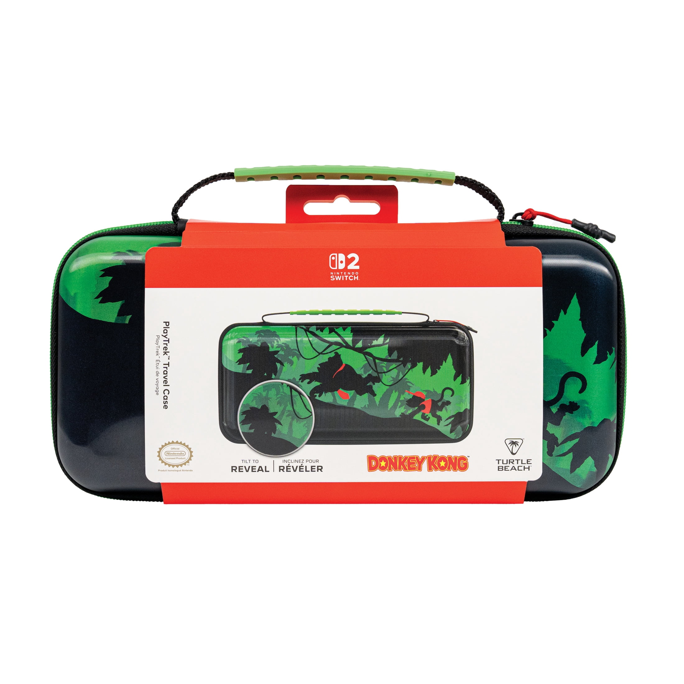 Turtle Beach PlayTrek Travel Case (Donkey Kong) - Nintendo Switch 2, Nintendo Switch, Nintendo Switch - OLED Model - Storage, Protection, Game Card Holder, Hard Shell, Lenticular